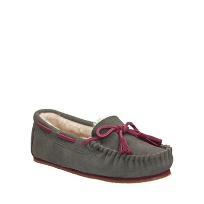 Clarks Grey Suede Eskimo Kiki Slip On Slipper